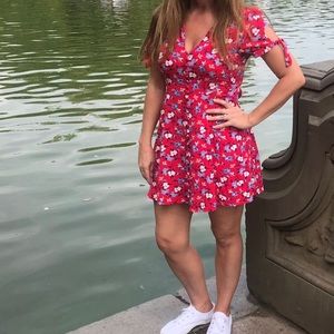 Express Floral Print Button Down Dress Size Small